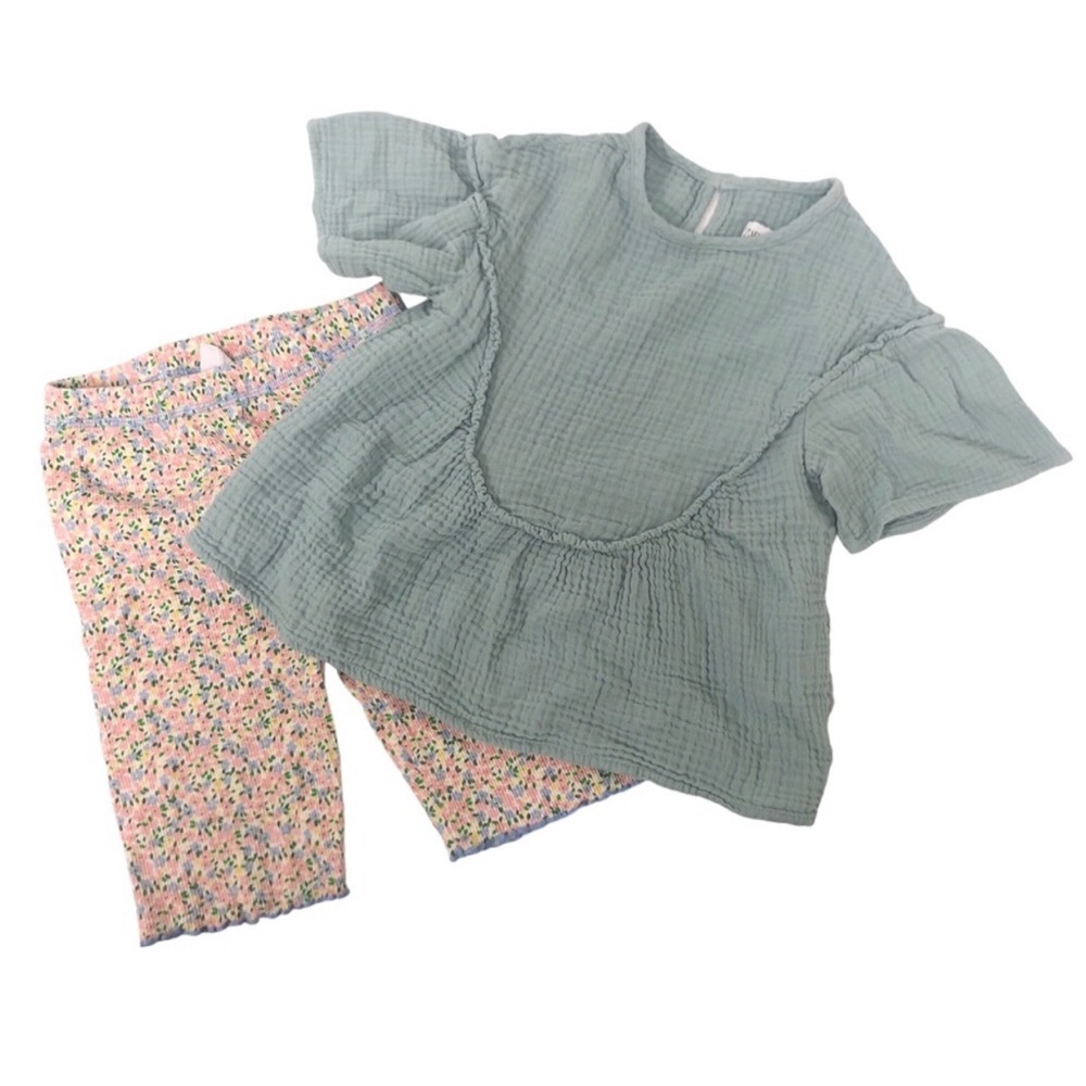 Zara Lot Girl Spring Summer Clothing Shirts and Bottoms Lot Size 4-5 Years